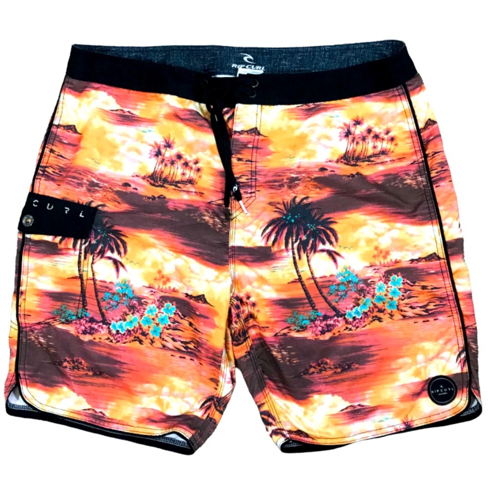 Rip Curl swim trunks shorts tropical print